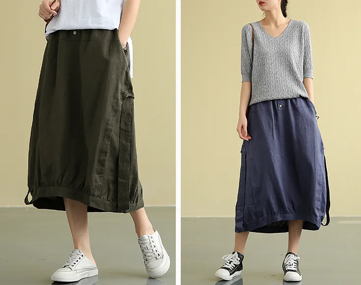 Casual Linen loose fitting Women's Skirts DZA2007192