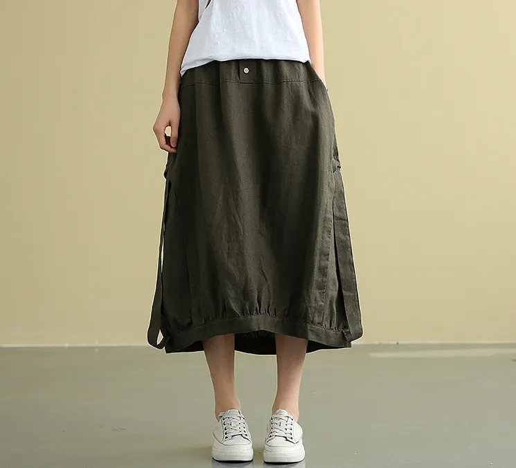 Casual Linen loose fitting Women's Skirts DZA2007192