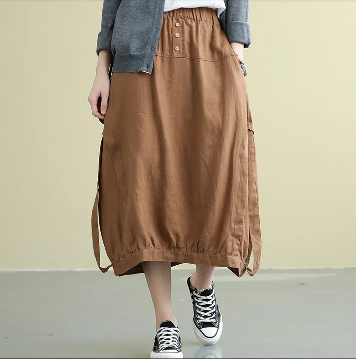 Casual Linen loose fitting Women's Skirts DZA2007192