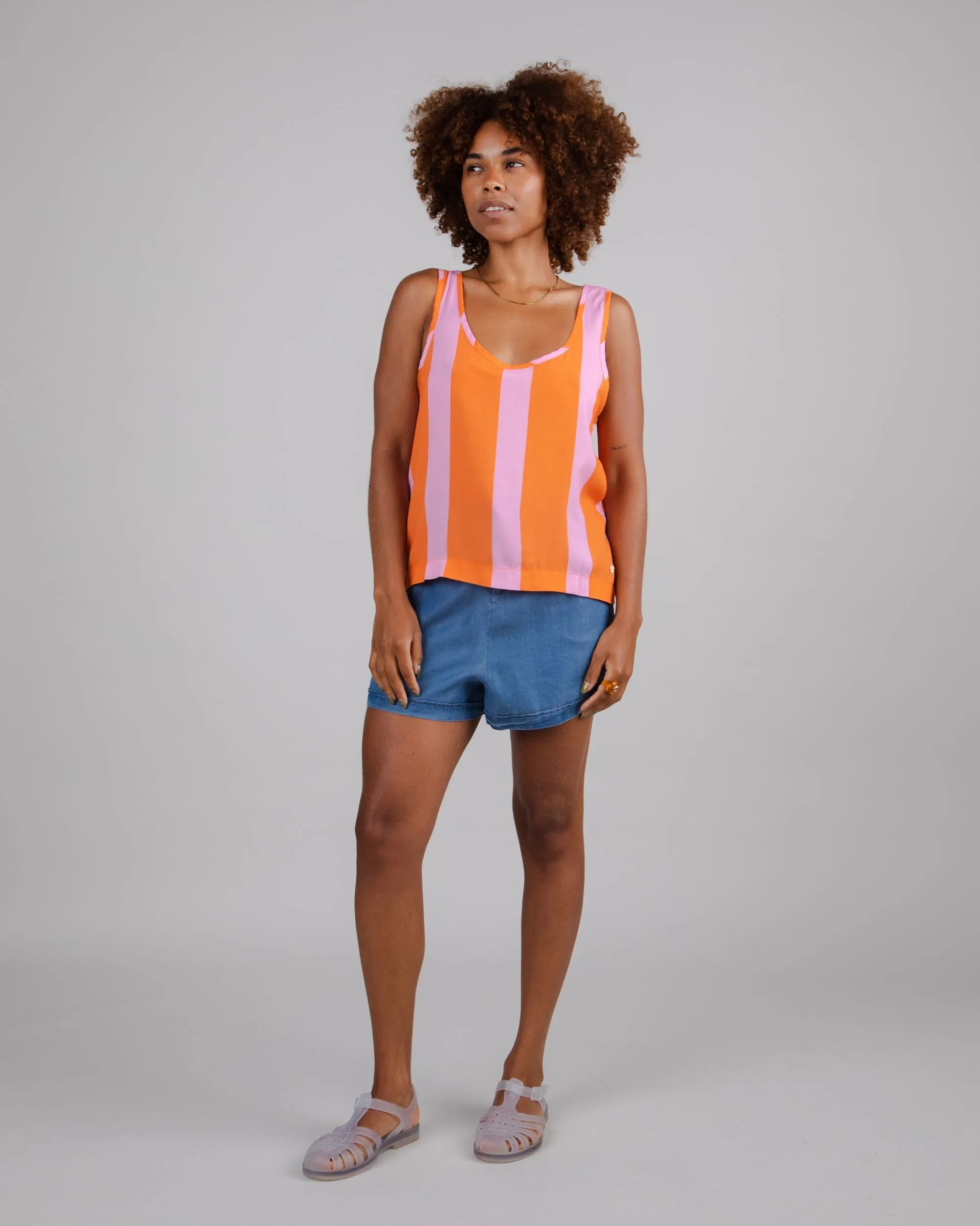 Color Block Tank Top Orange