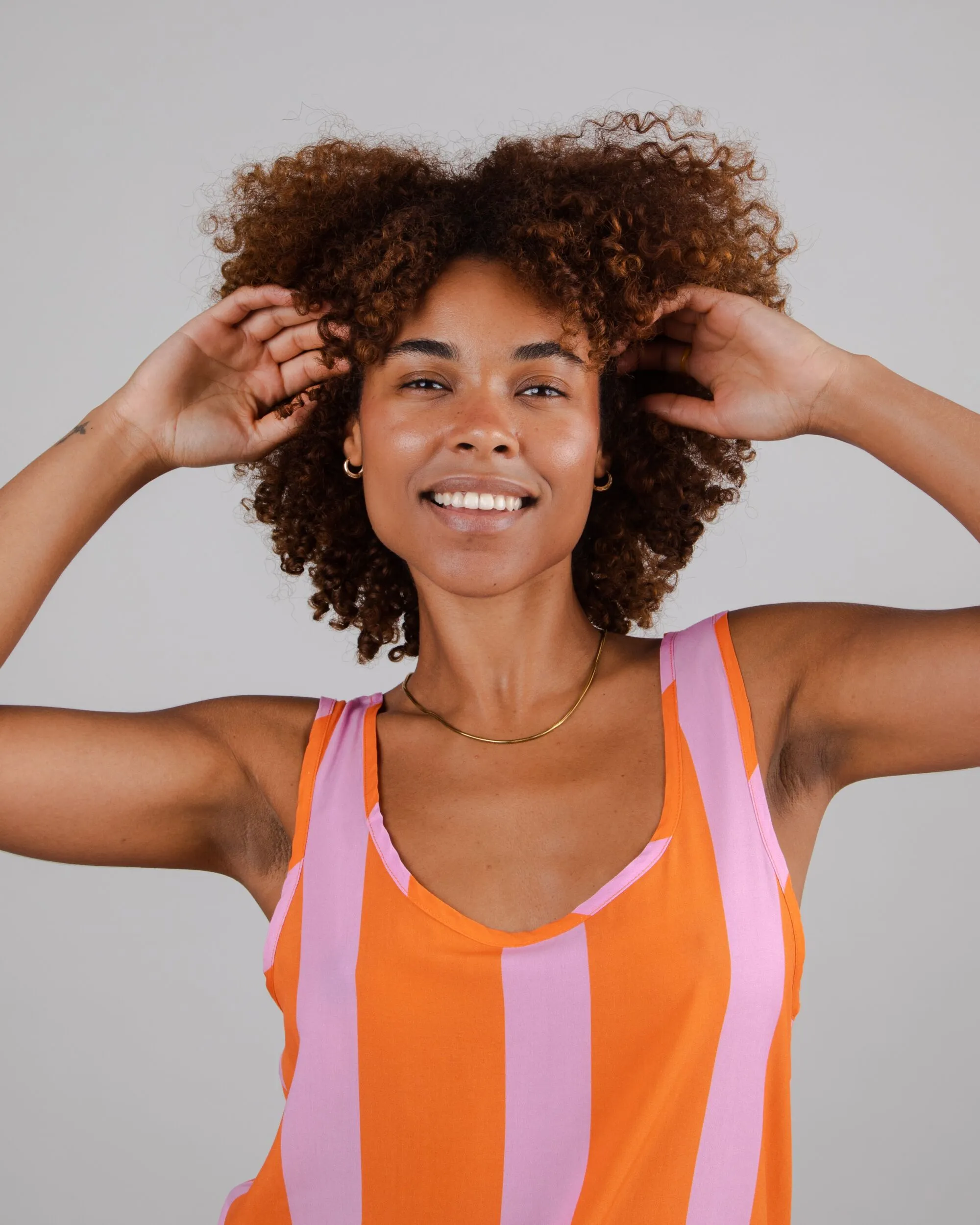 Color Block Tank Top Orange