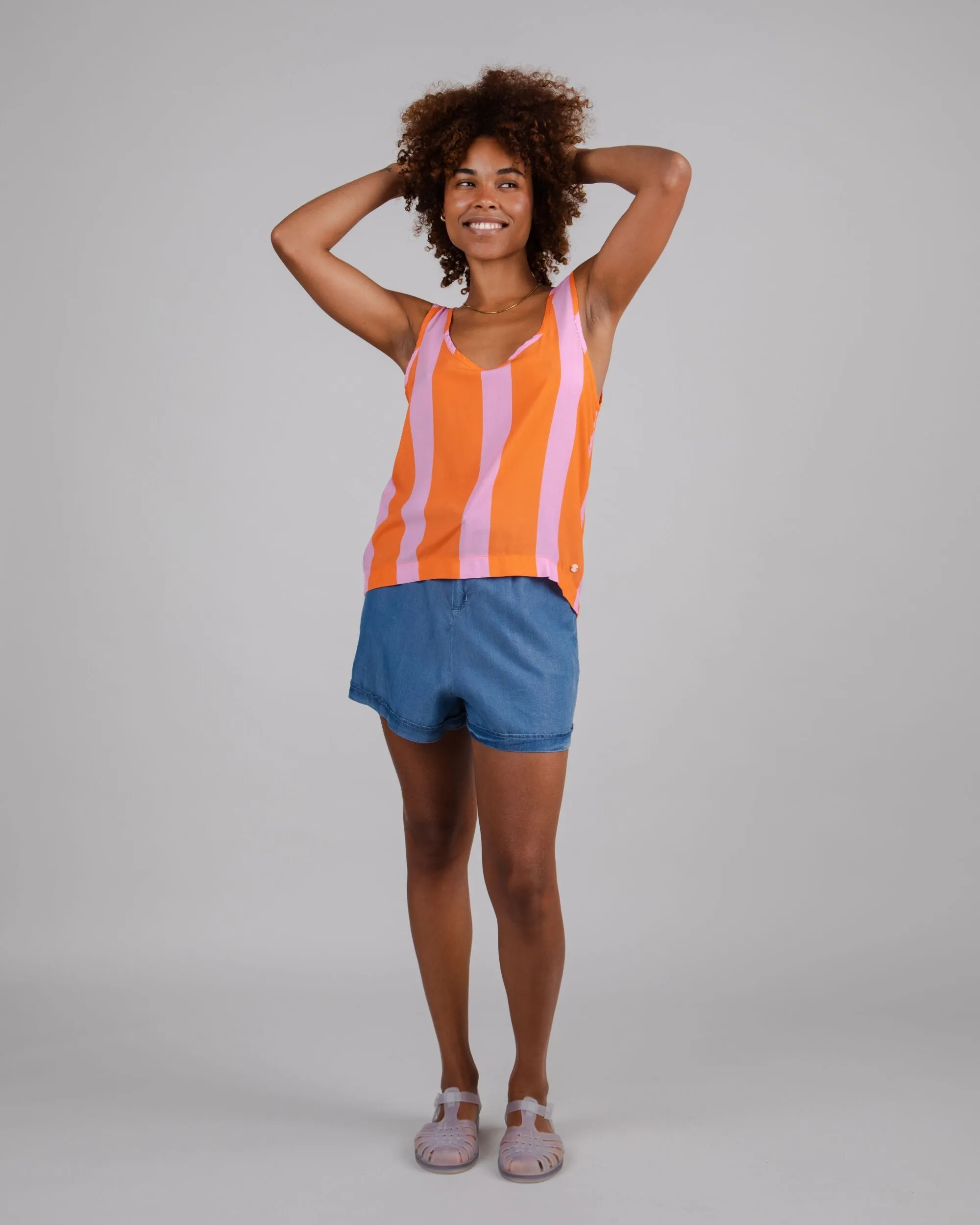 Color Block Tank Top Orange