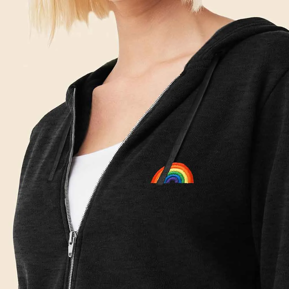 Dalix Rainbow Washed Zip Hoodie