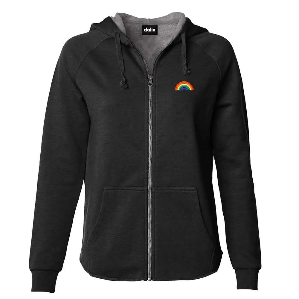 Dalix Rainbow Washed Zip Hoodie