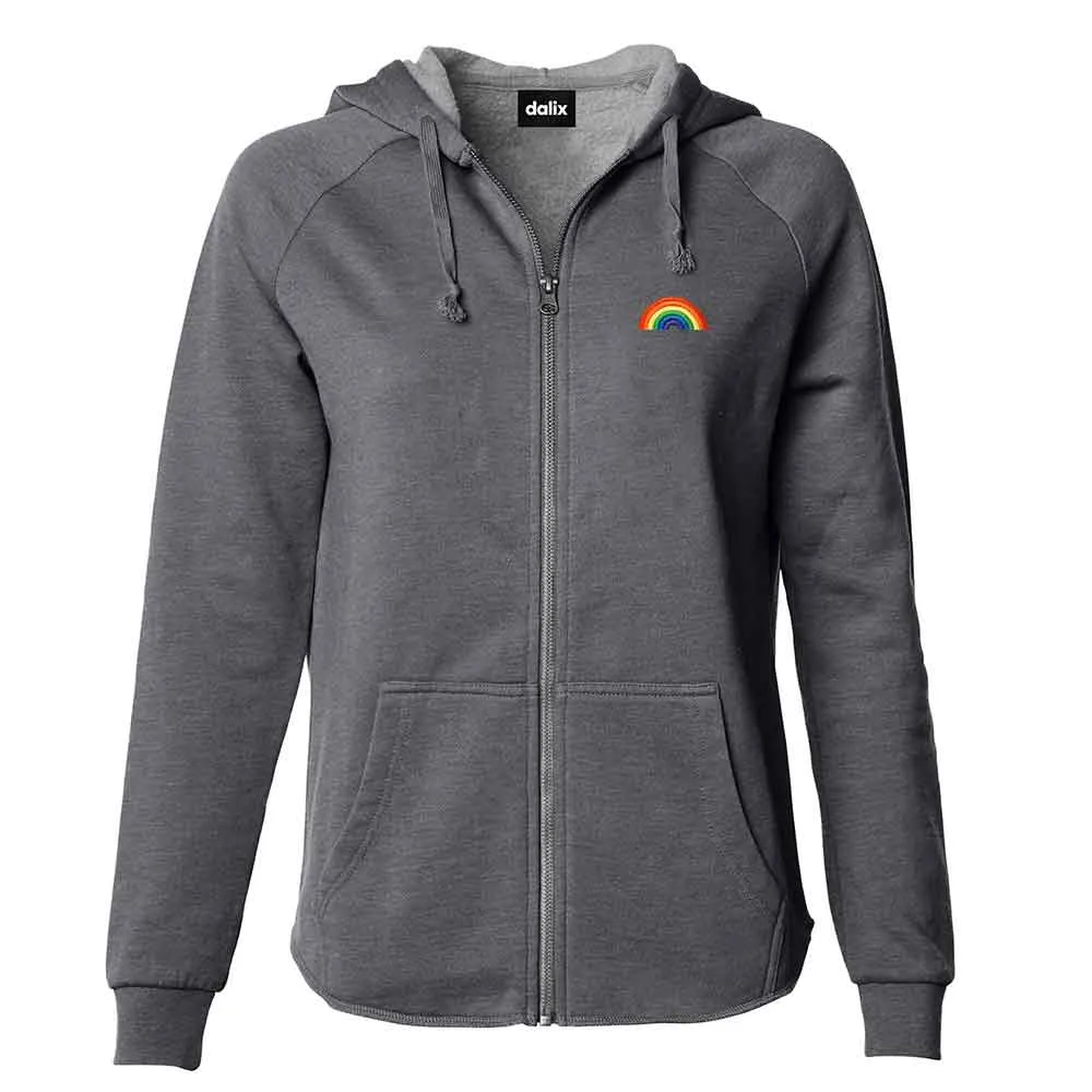 Dalix Rainbow Washed Zip Hoodie