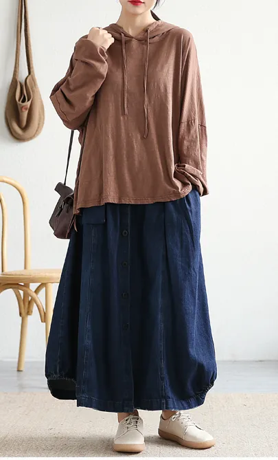 Denim Casual Cotton loose fitting Women's Skirts DZA2006115