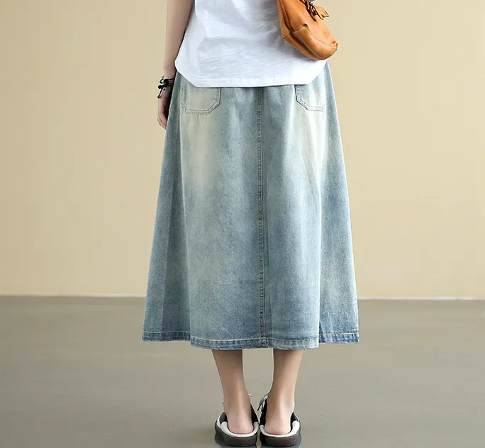 Denim Casual Cotton loose fitting Women's Skirts DZA2007221