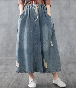 Denim Casual loose fitting Women's Skirts  DZA200634