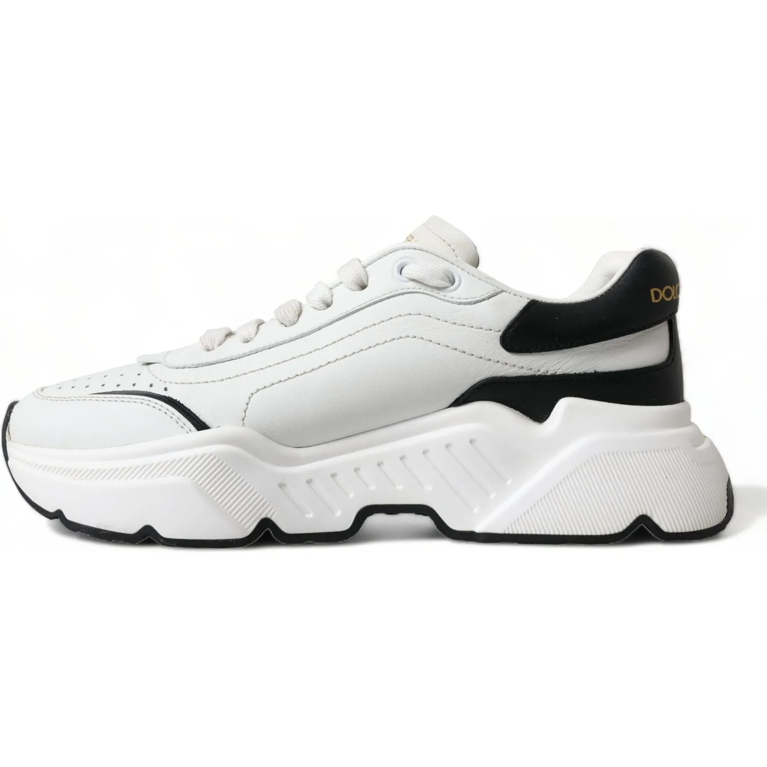 Dolce & Gabbana Chic Black & White Daymaster Leather Sneakers