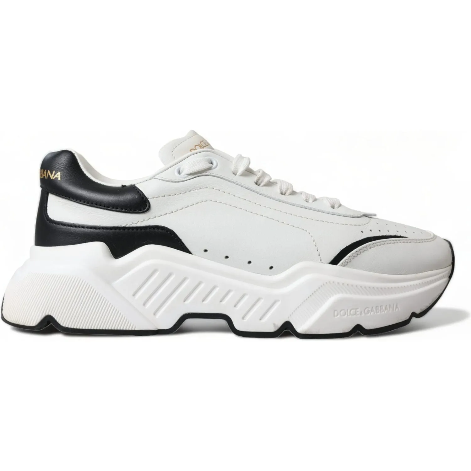 Dolce & Gabbana Chic Black & White Daymaster Leather Sneakers