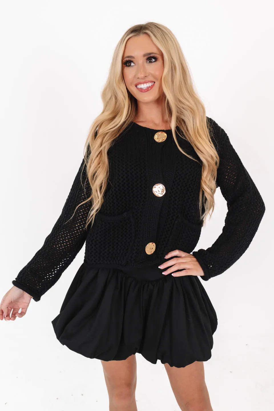 Don't Stop Now Cardigan - Black