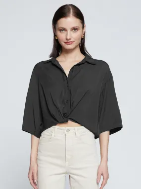 Dove Modal Cropped Twist Shirt