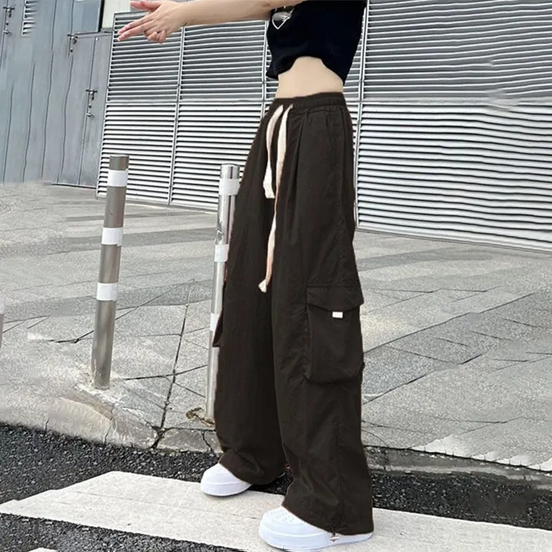 Elastic Adjustable Waist Baggy Cargo Pants