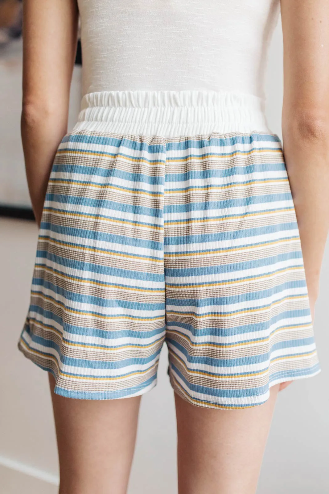 Emery Striped Shorts in Blue