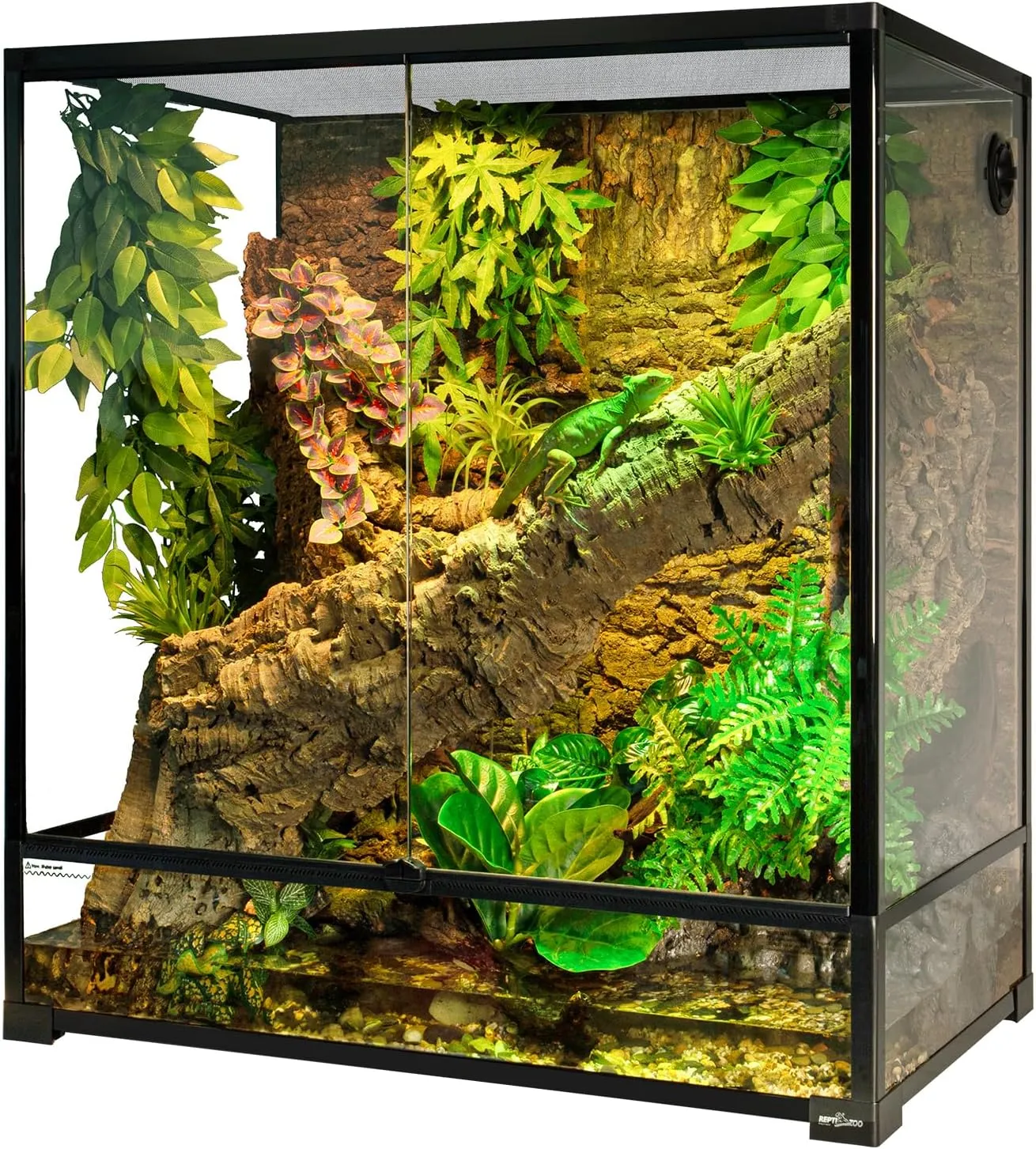 Extra Large Tall Reptile Tank 36x18x36inch 100 Gallon with Mesh for Chameleon Arboreal Lizard Frog, Water-Land Turtle Tortoise Aqua Tank with Drainage Pipe