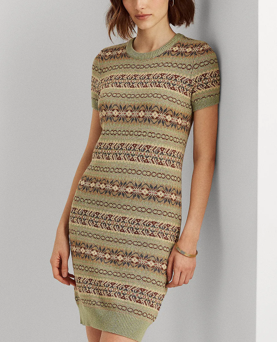 Fair Isle Sweater Dress In Multi