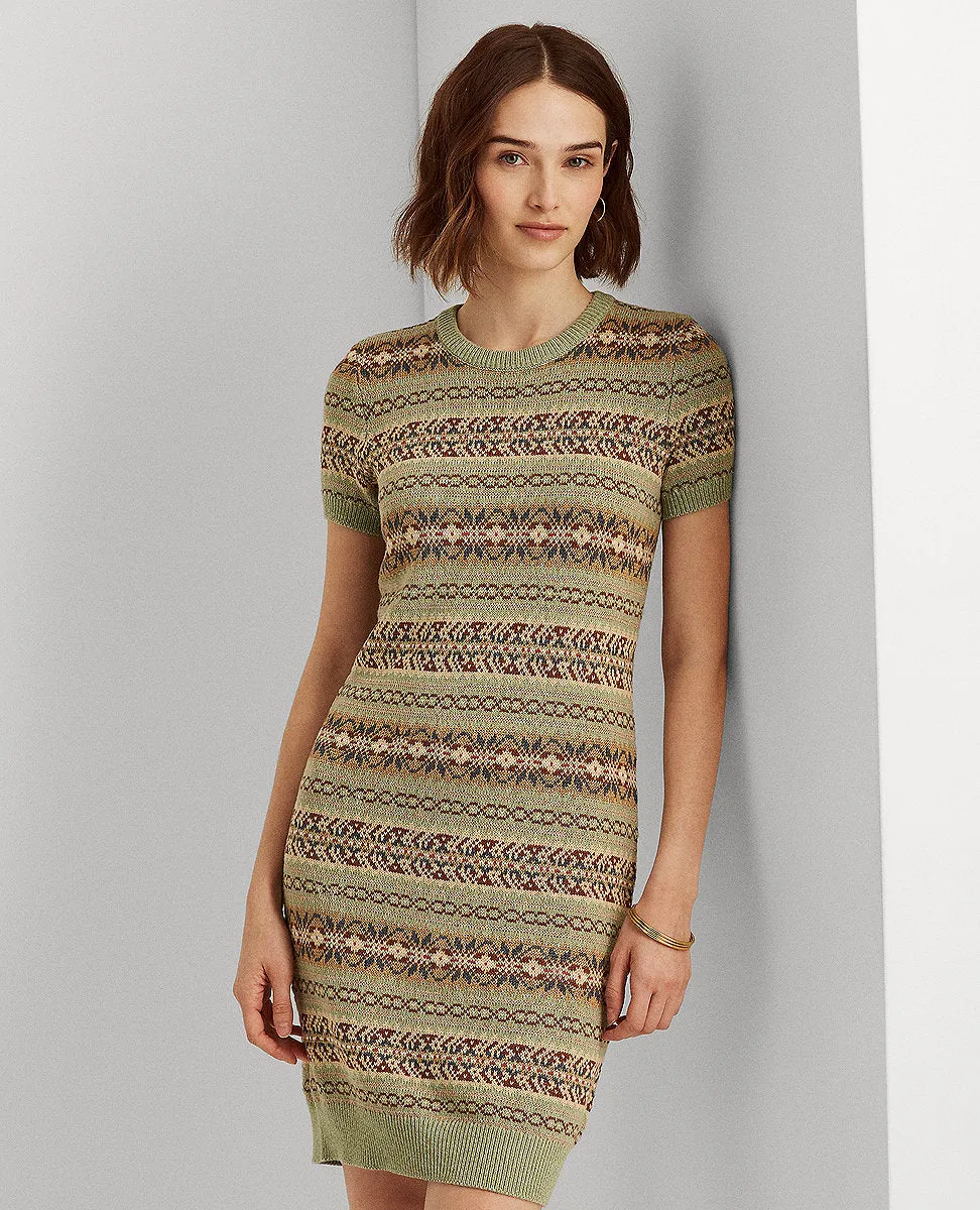 Fair Isle Sweater Dress In Multi