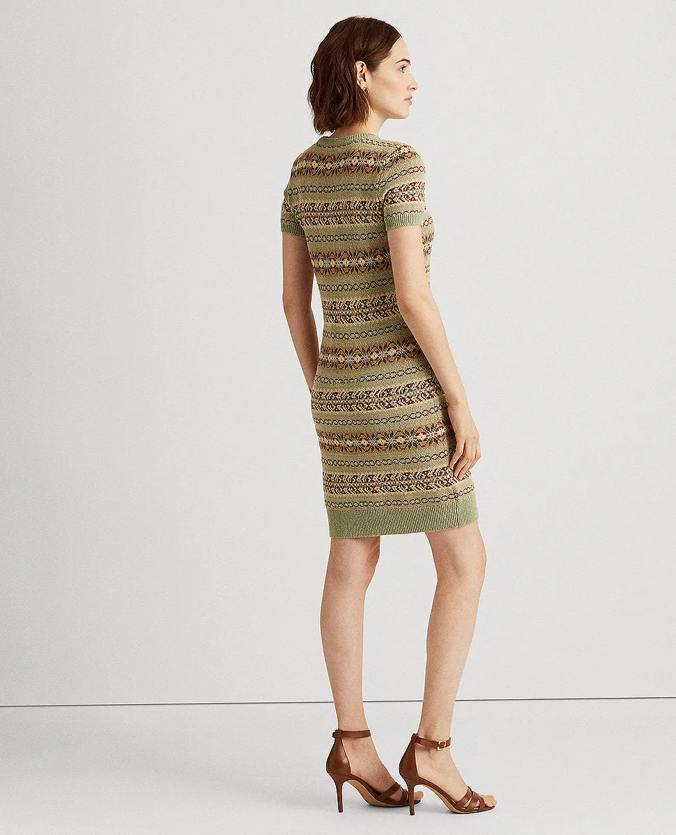 Fair Isle Sweater Dress In Multi