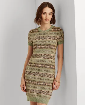 Fair Isle Sweater Dress In Multi