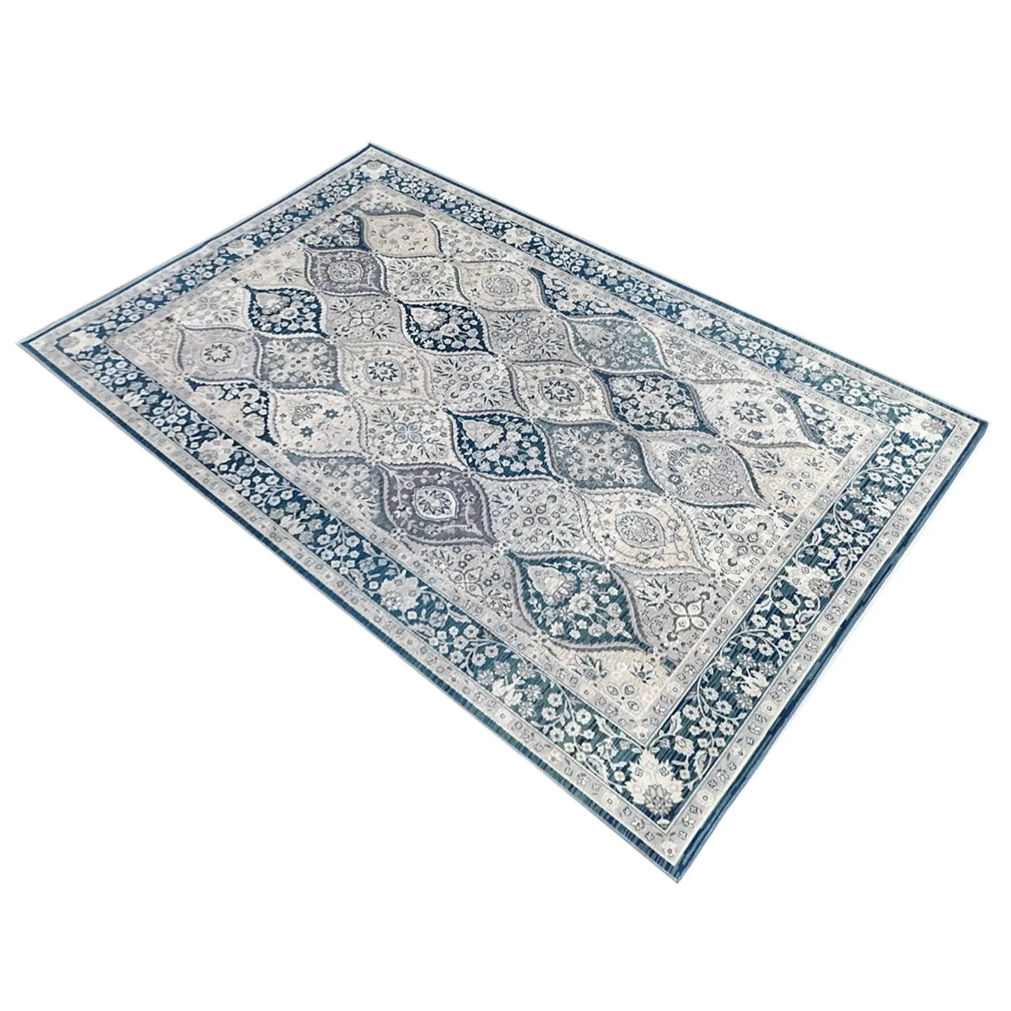 Fiang Multicolour Blue Nonslip Rug