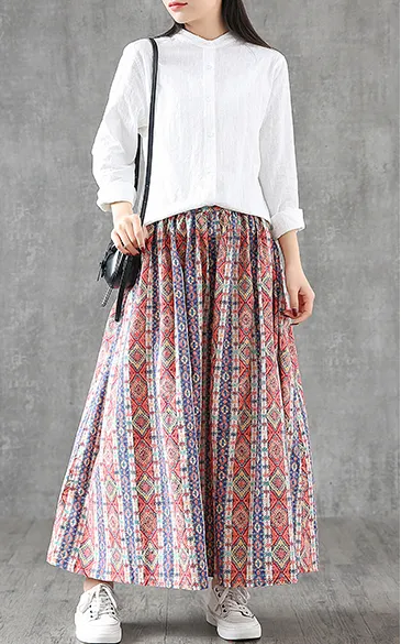 Floral Casual Cotton loose fitting Women's Skirts DZA2006161