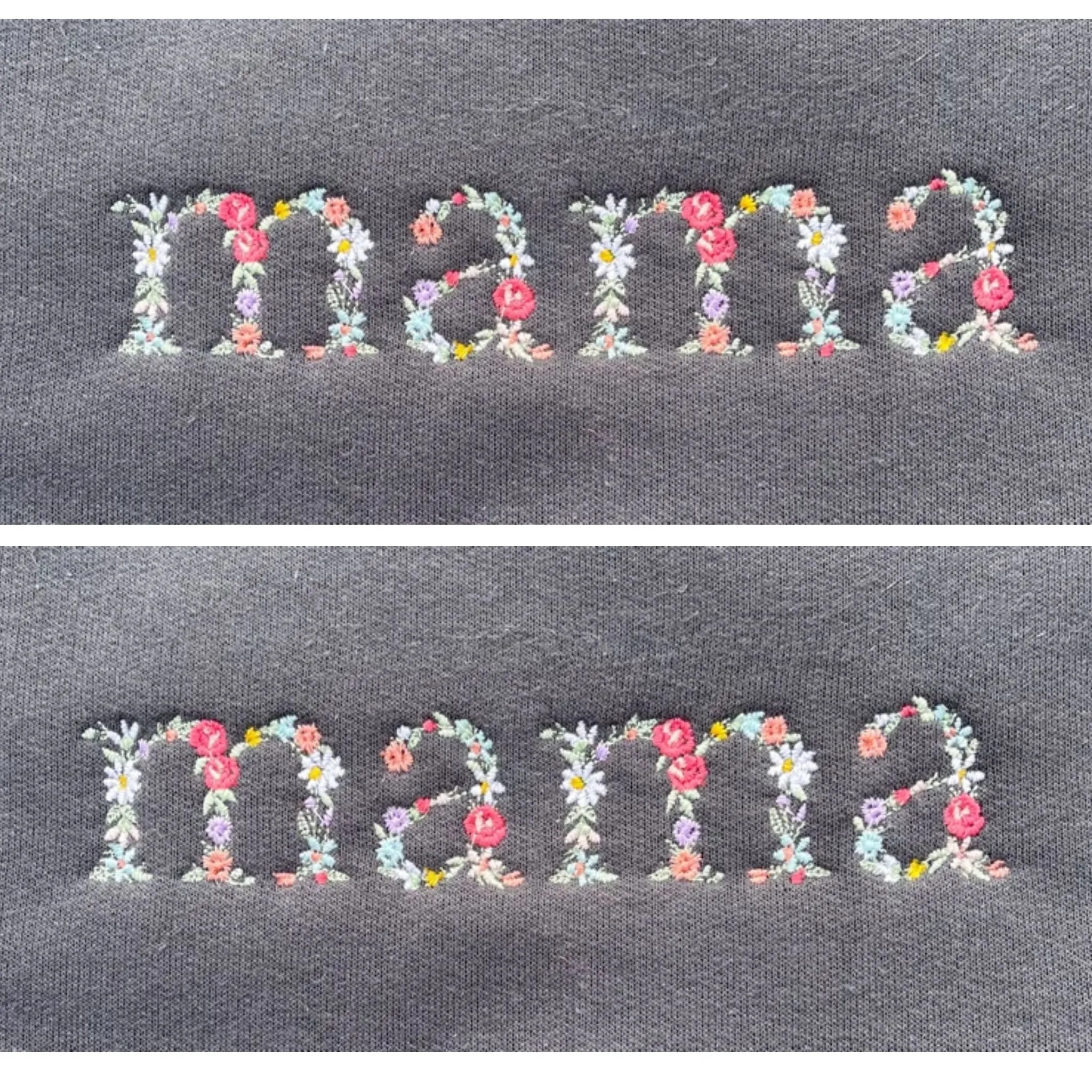 Floral Mama Embroidered Hoodie With Kid's Name on Sleeve, Mother's Day Gift