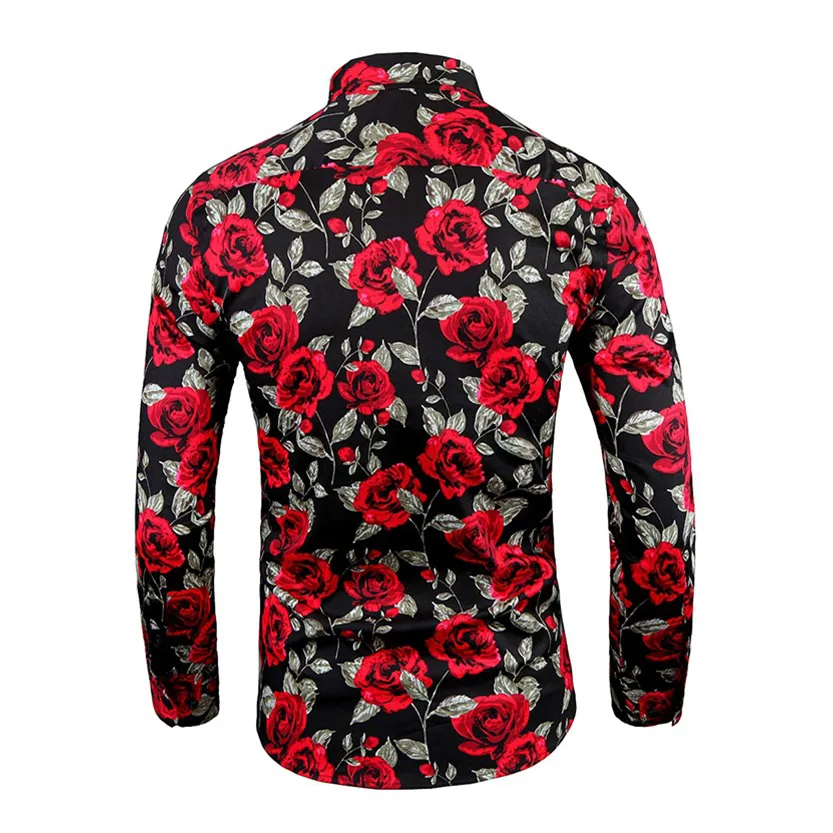 Funki Buys | Shirts | Men's Floral Print Long Sleeved Dress Shirt