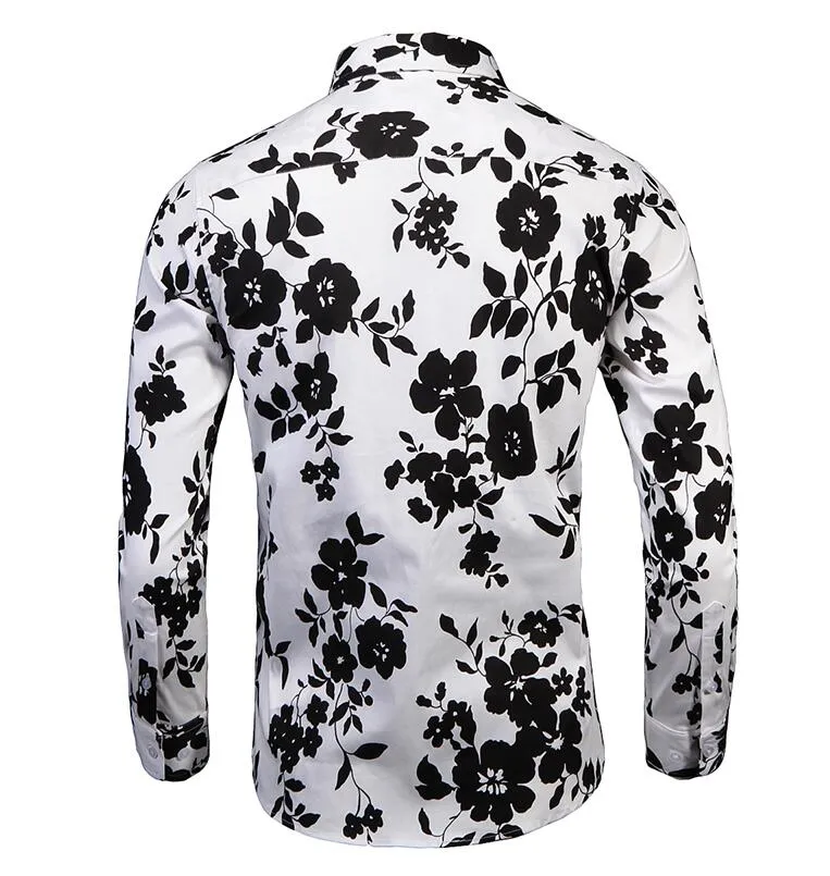 Funki Buys | Shirts | Men's Floral Print Long Sleeved Dress Shirt