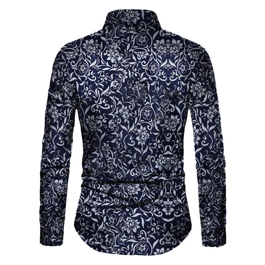 Funki Buys | Shirts | Men's Long Sleeve SlimFit Floral Dress Shirt