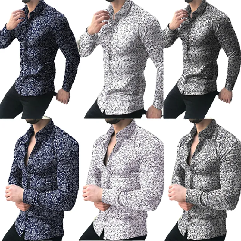 Funki Buys | Shirts | Men's Long Sleeve SlimFit Floral Dress Shirt