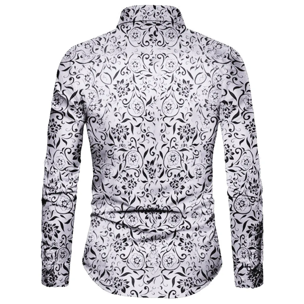 Funki Buys | Shirts | Men's Long Sleeve SlimFit Floral Dress Shirt