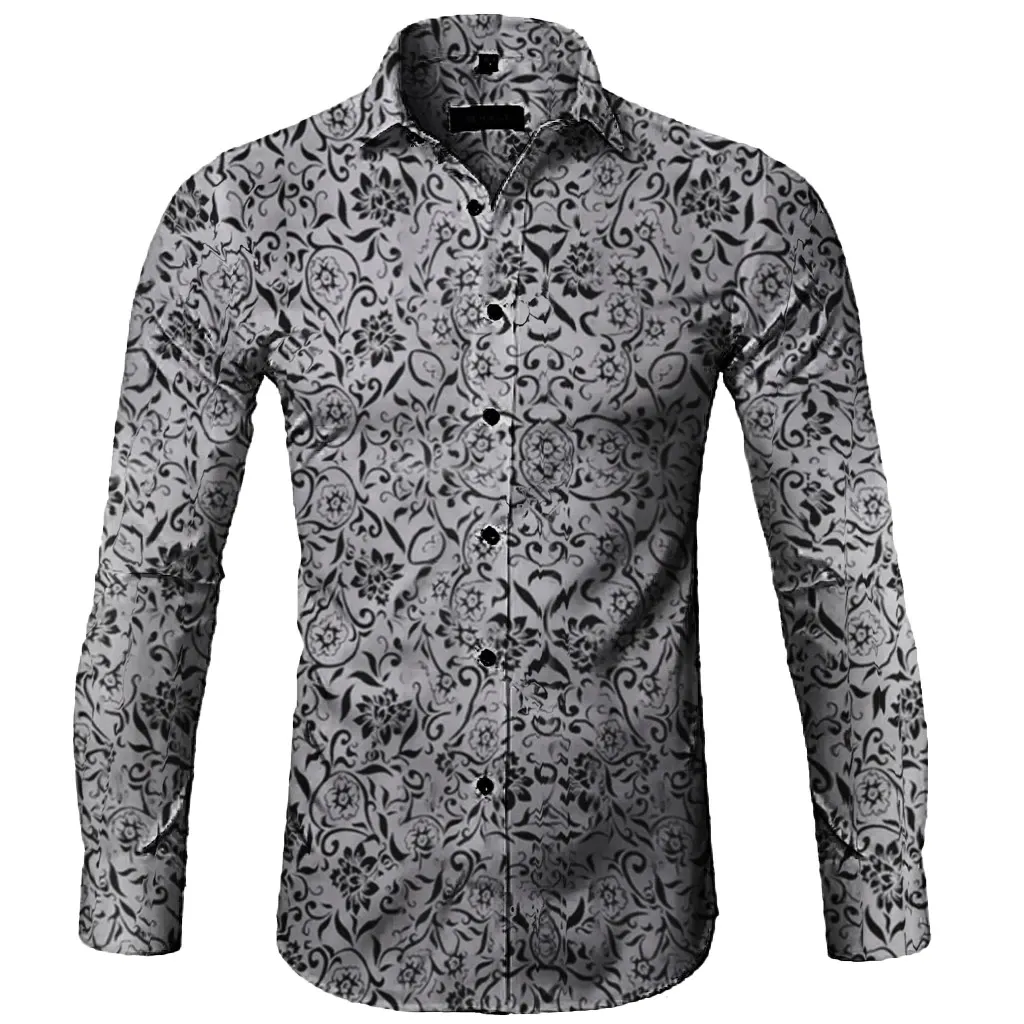 Funki Buys | Shirts | Men's Long Sleeve SlimFit Floral Dress Shirt