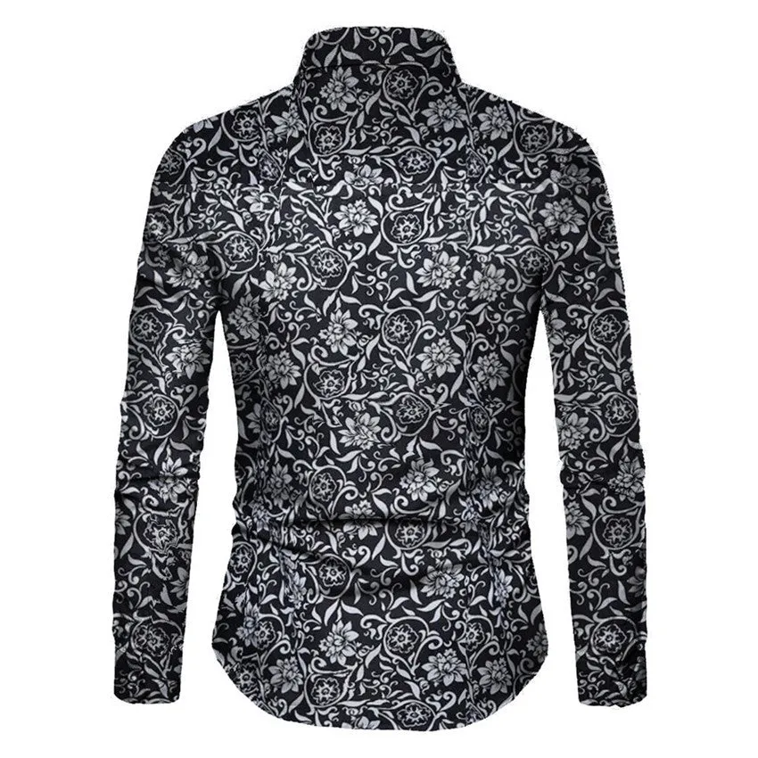 Funki Buys | Shirts | Men's Long Sleeve SlimFit Floral Dress Shirt