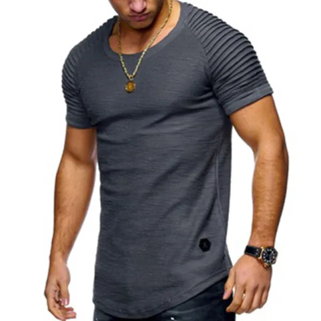 Funki Buys | Shirts | Men's Pleated Raglan Sleeve T-Shirt | Gym