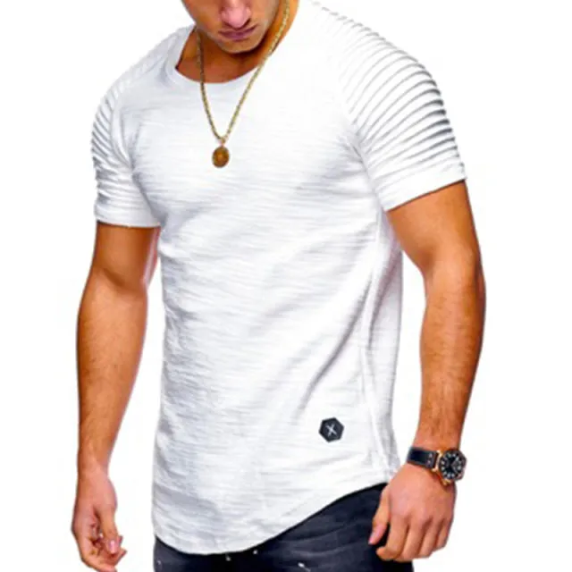 Funki Buys | Shirts | Men's Pleated Raglan Sleeve T-Shirt | Gym