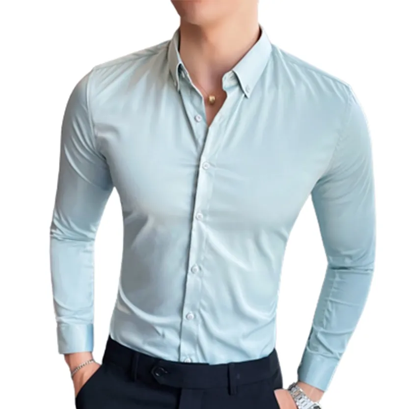 Funki Buys | Shirts | Men's Slim Fit British Style Dress Shirt 7XL