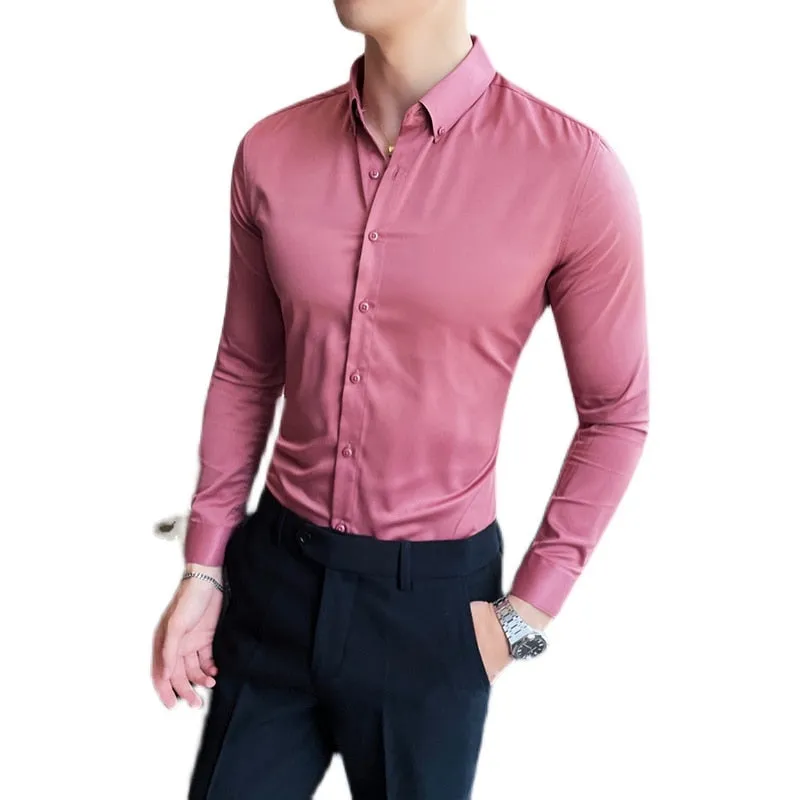 Funki Buys | Shirts | Men's Slim Fit British Style Dress Shirt 7XL