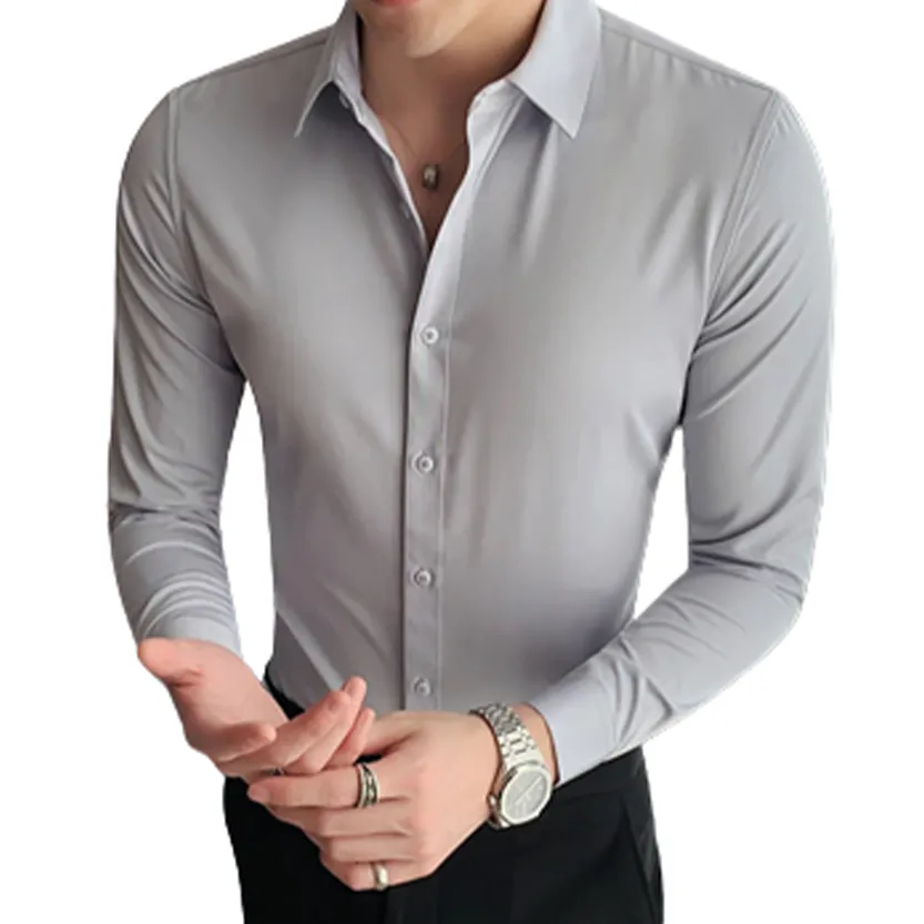 Funki Buys | Shirts | Men's Slim Fit British Style Dress Shirt 7XL