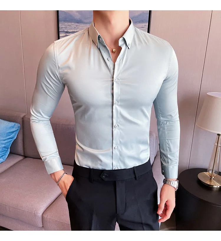 Funki Buys | Shirts | Men's Slim Fit British Style Dress Shirt 7XL