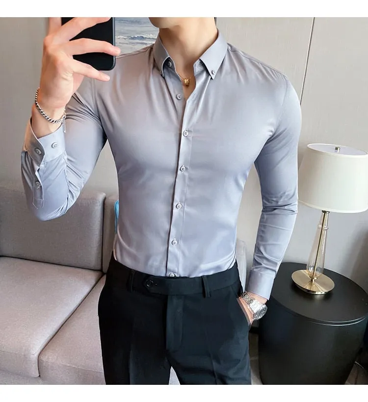 Funki Buys | Shirts | Men's Slim Fit British Style Dress Shirt 7XL