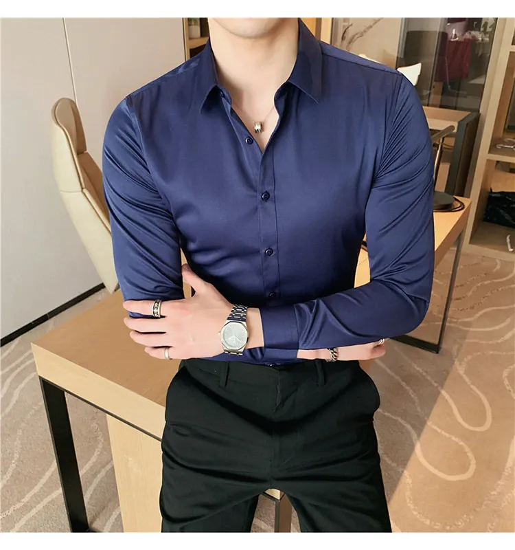 Funki Buys | Shirts | Men's Slim Fit British Style Dress Shirt 7XL