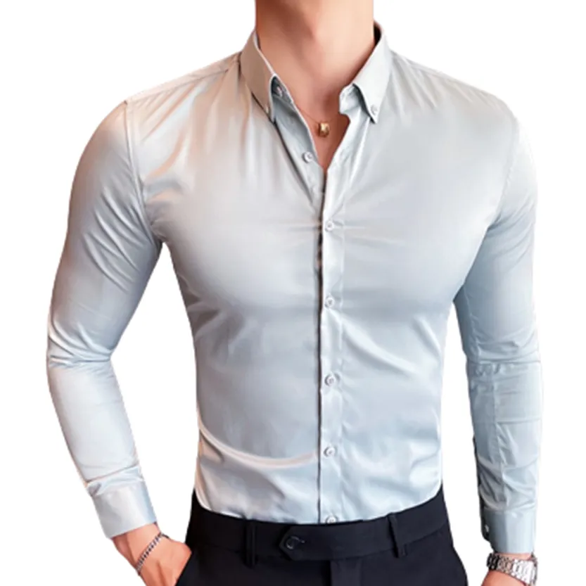 Funki Buys | Shirts | Men's Slim Fit British Style Dress Shirt 7XL