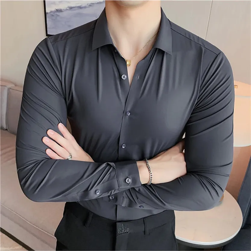 Funki Buys | Shirts | Men's Slim Fit British Style Dress Shirt 7XL