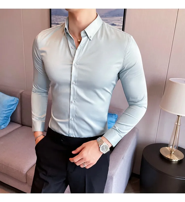 Funki Buys | Shirts | Men's Slim Fit British Style Dress Shirt 7XL