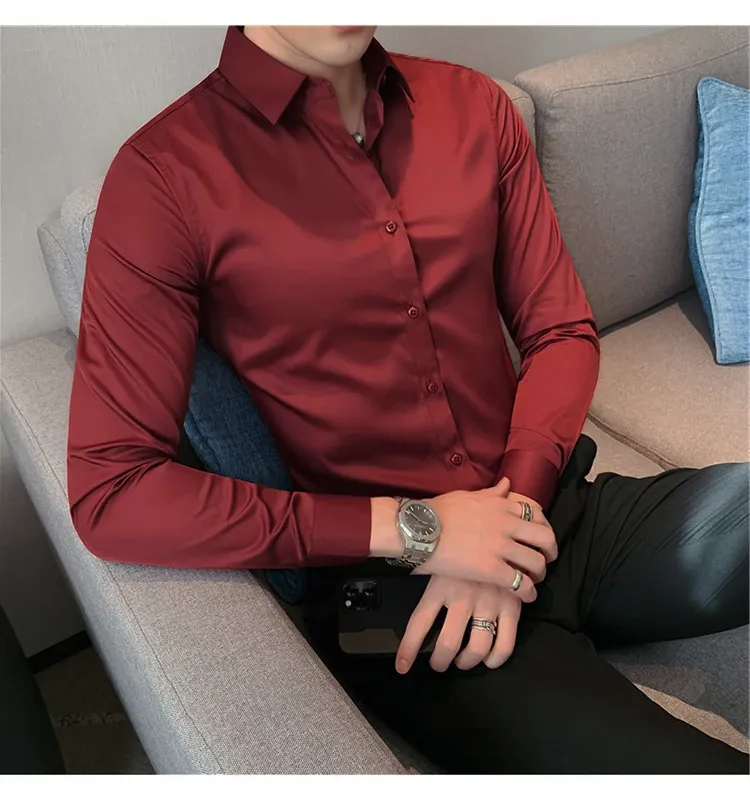 Funki Buys | Shirts | Men's Slim Fit British Style Dress Shirt 7XL