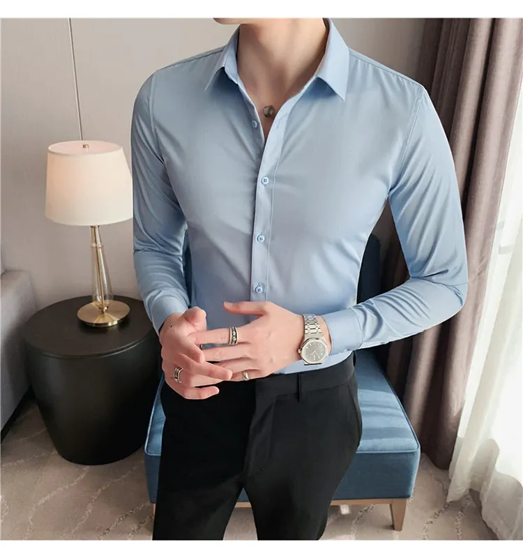 Funki Buys | Shirts | Men's Slim Fit British Style Dress Shirt 7XL