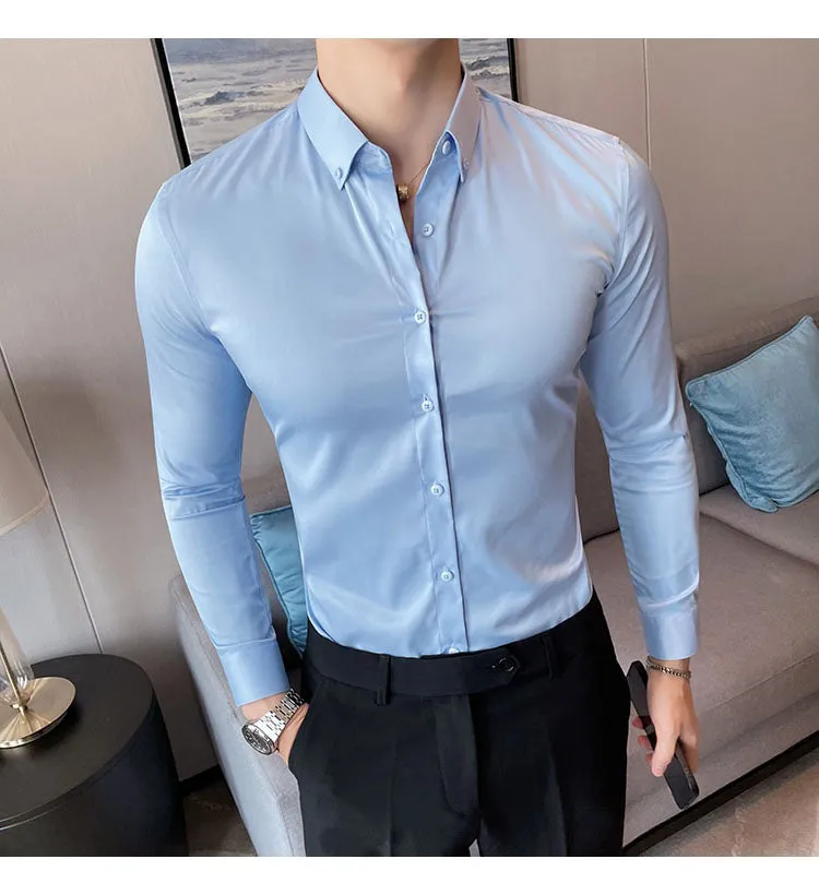 Funki Buys | Shirts | Men's Slim Fit British Style Dress Shirt 7XL