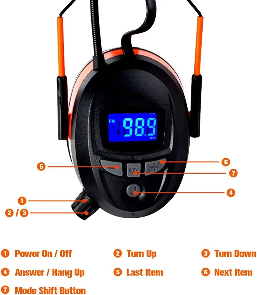 GARDTECH Radio Ear Muffs with Bluetooth, Industry Wireless Safety Hearing Protection Earmuffs, Lawn Mowing Headphones