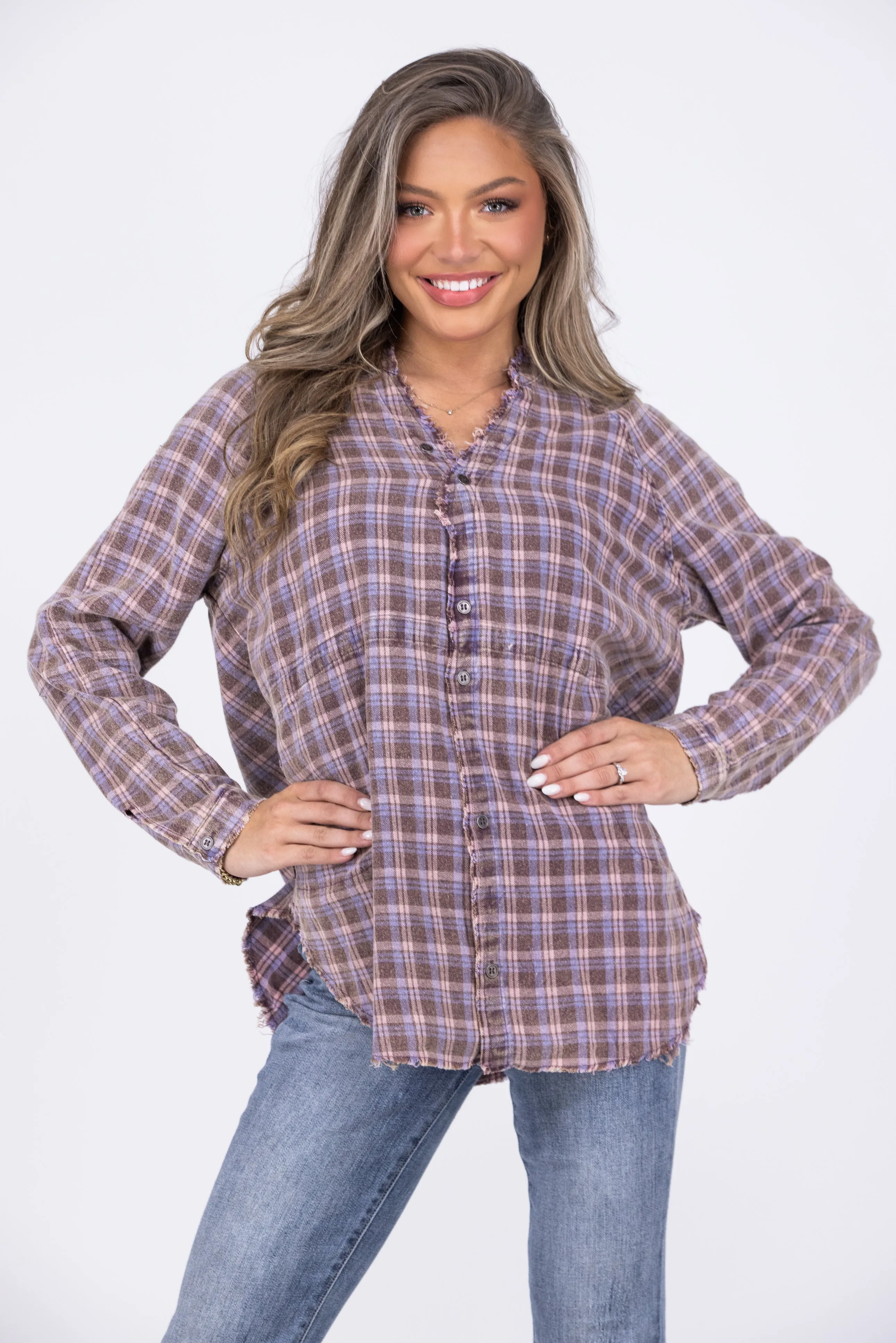 Just Can't Refuse Flannel Long Sleeve Top