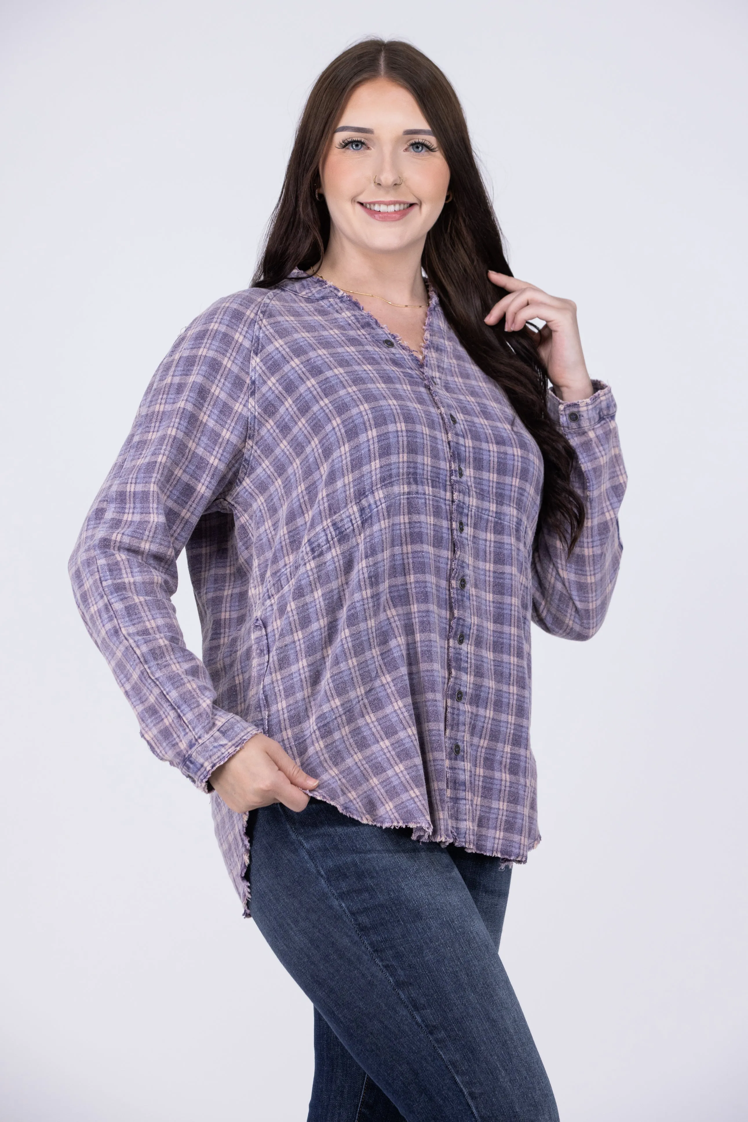 Just Can't Refuse Flannel Long Sleeve Top